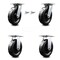Service Caster 8 Inch Phenolic Caster Set with Roller Bearing 2 Swivel Lock and 2 Rigid SCC SCC-35S820-PHR-BSL-2-R-2 - alternate 1